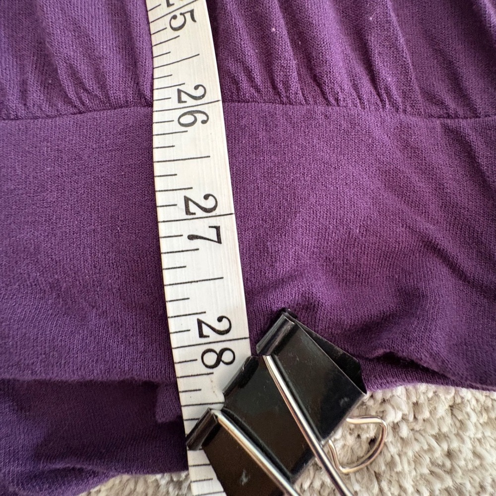 Motherhood Maternity Purple Ruched V-Neck Long Sleeve Rayon Top Small 93321-17 - Picture 13 of 16